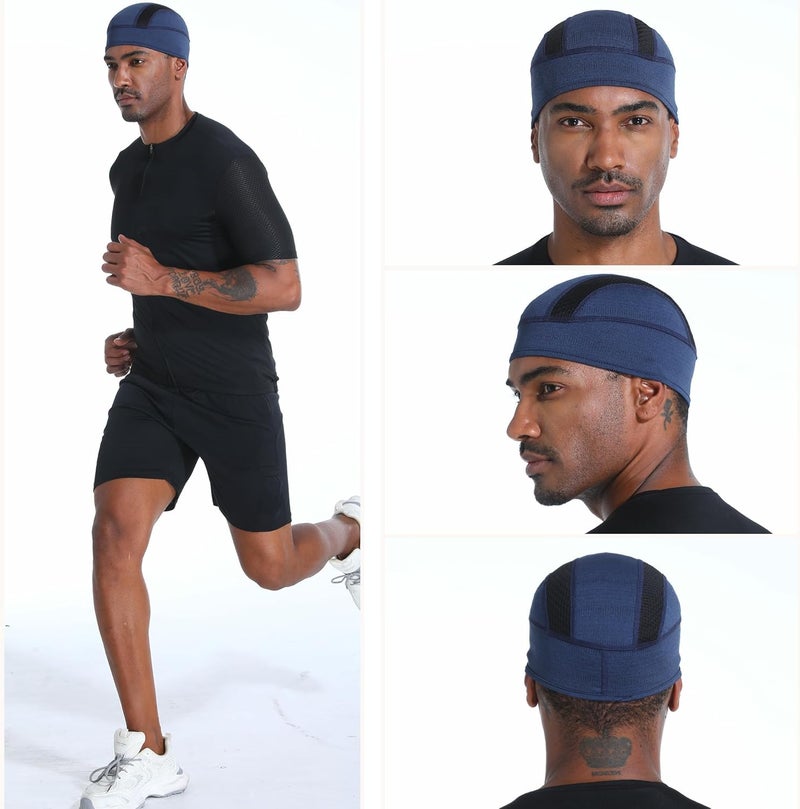 vidsel Skull Cap Cooling Helmet Liner Beanie Breathable Mesh Sweat Wicking Cycling Running Hat for Men Women - Image 4